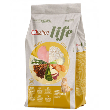 Quatree Life Gatos Castrados Frango e Arroz Integral - 1kg/3kg/10kg / 20kg